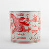 Danny's Fine Porcelain Cylinder Basin Light Red Dragon
