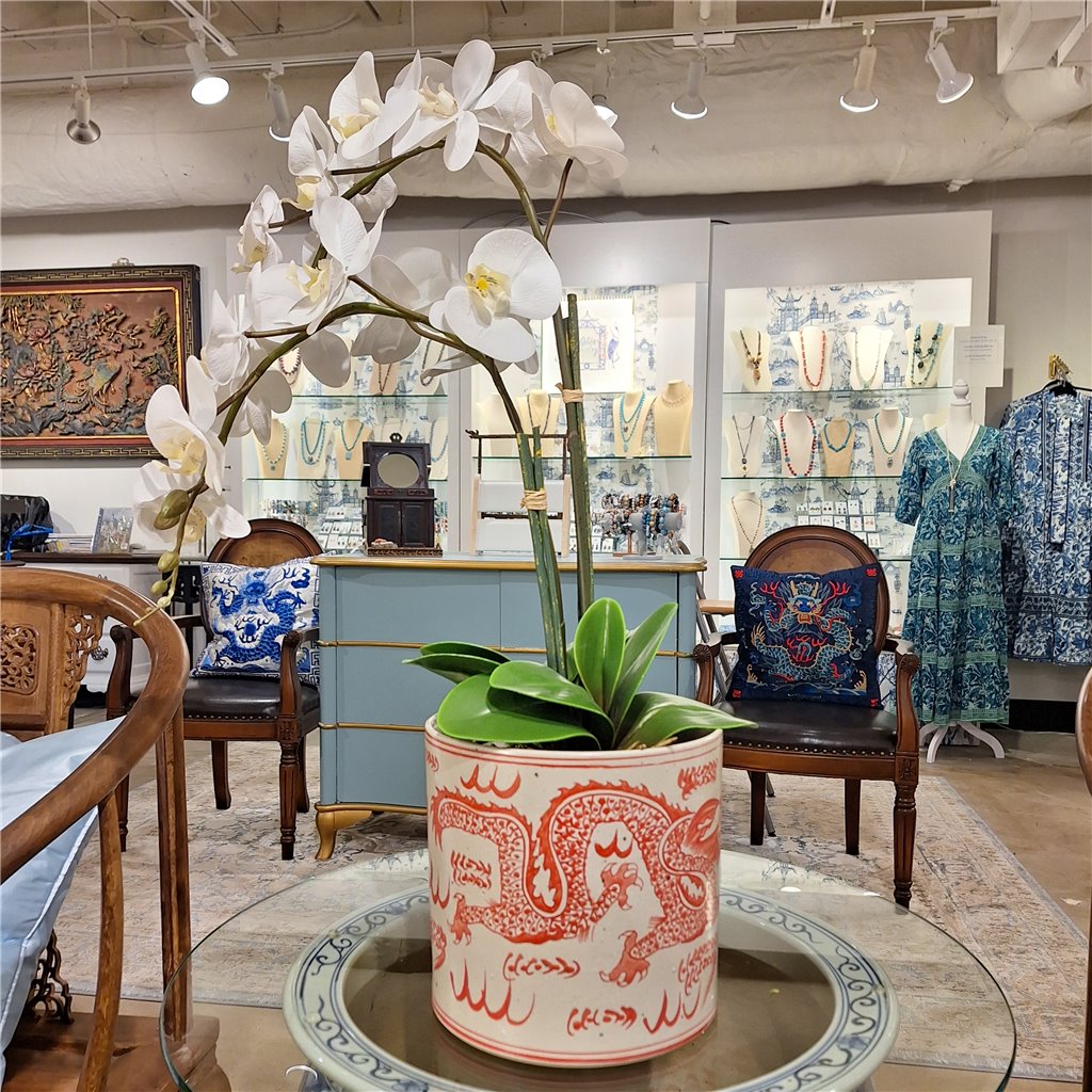 Danny's Fine Porcelain Cylinder Basin Light Red Dragon