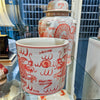 Danny's Fine Porcelain Cylinder Basin Light Red Dragon
