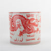 Danny's Fine Porcelain Cylinder Basin Light Red Dragon