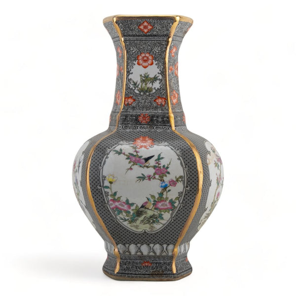 Danny's Fine Porcelain Rectangular Vase Dark Bird