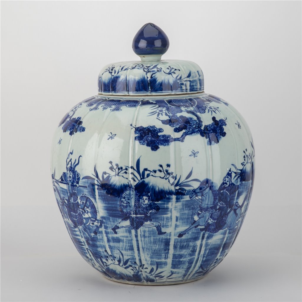 Danny's Fine Porcelain Hand Made Apple Shape Lidded Round Jar Blue & White Apple Jar