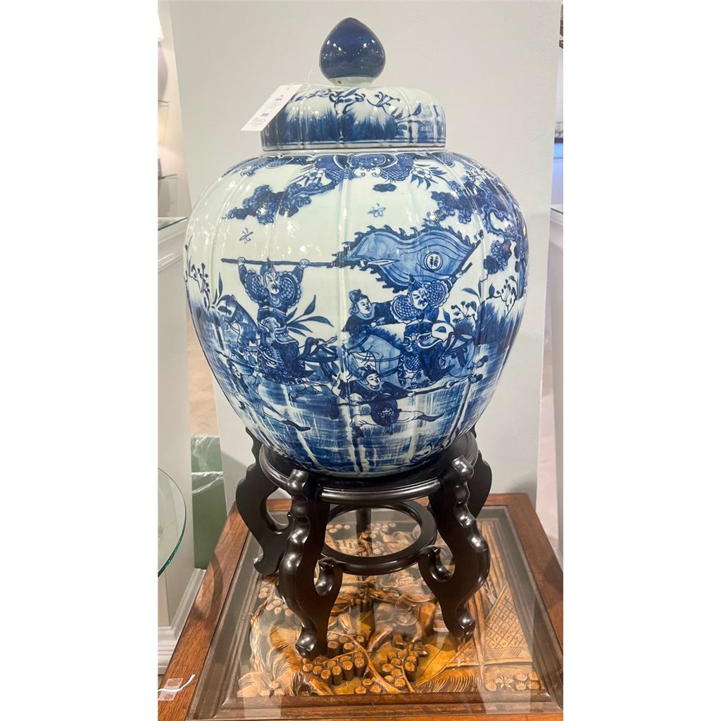 Danny's Fine Porcelain Hand Made Apple Shape Lidded Round Jar Blue & White Apple Jar
