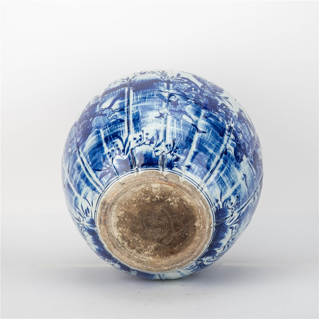 Danny's Fine Porcelain Hand Made Apple Shape Lidded Round Jar Blue & White Apple Jar