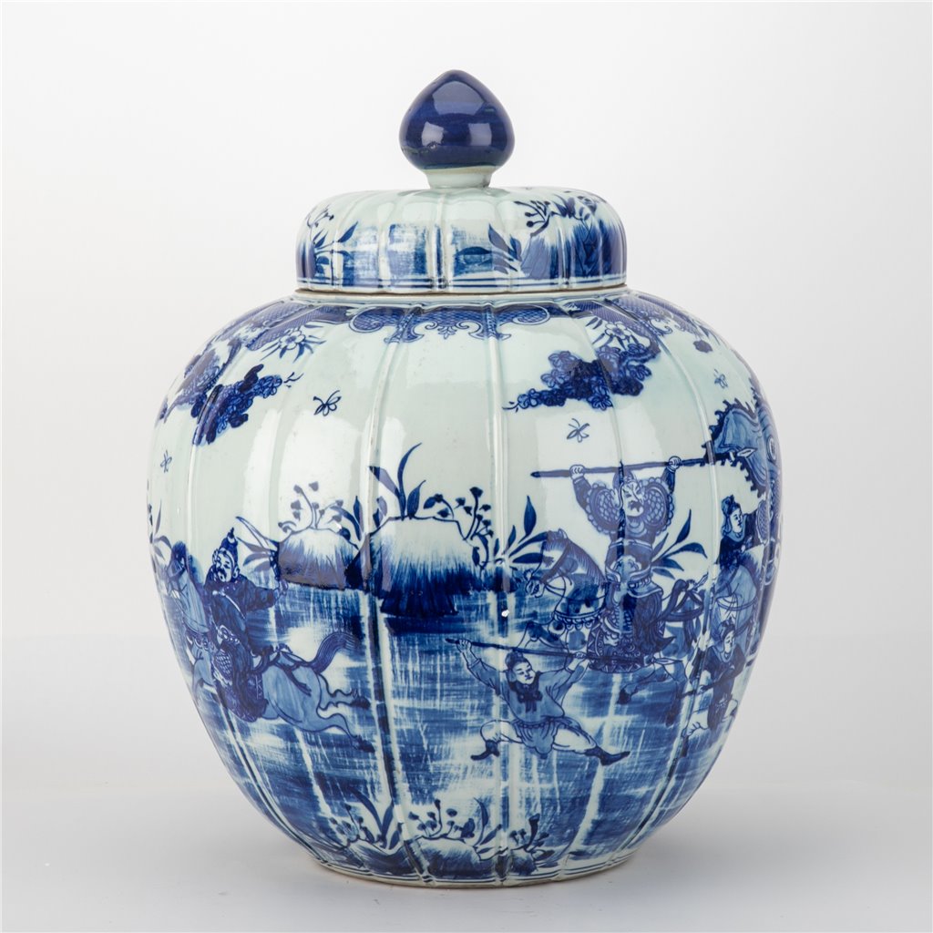 Danny's Fine Porcelain Hand Made Apple Shape Lidded Round Jar Blue & White Apple Jar