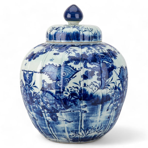Danny's Fine Porcelain Hand Made Apple Shape Lidded Round Jar Blue & White Apple Jar