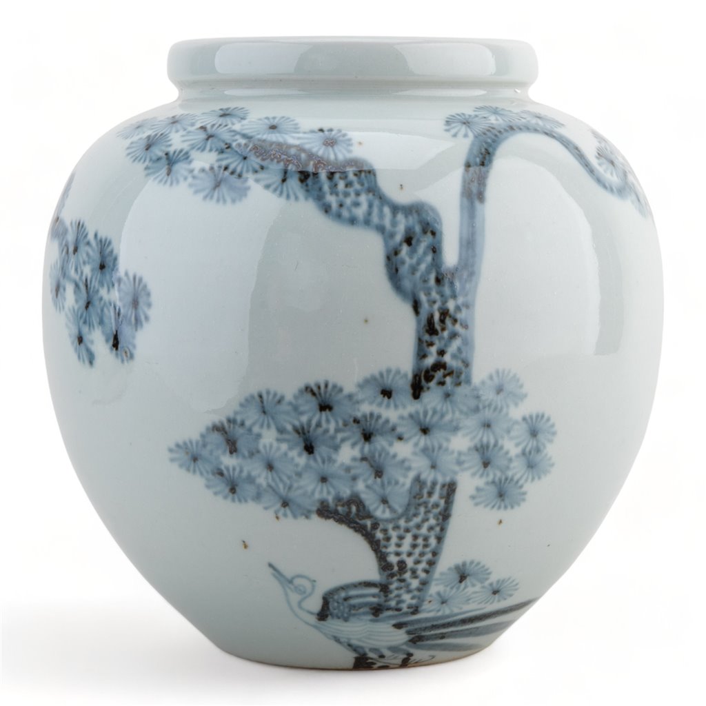 Danny's Fine Porcelain Round Pot Aged Cobalt Blue