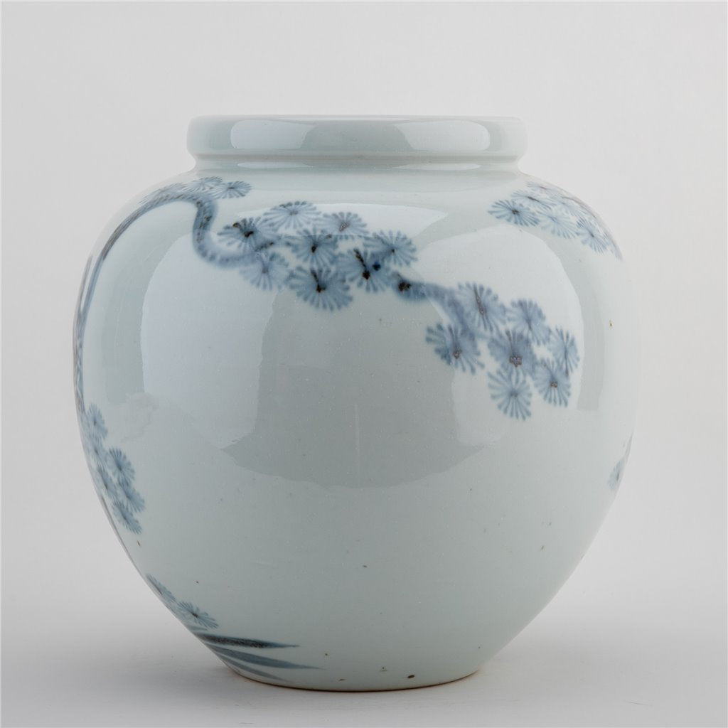 Danny's Fine Porcelain Round Pot Aged Cobalt Blue