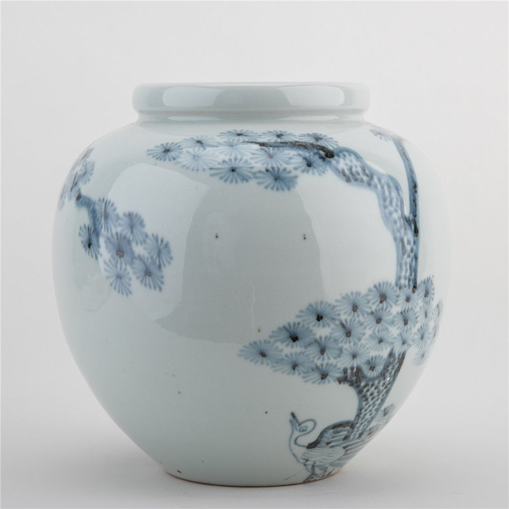 Danny's Fine Porcelain Round Pot Aged Cobalt Blue