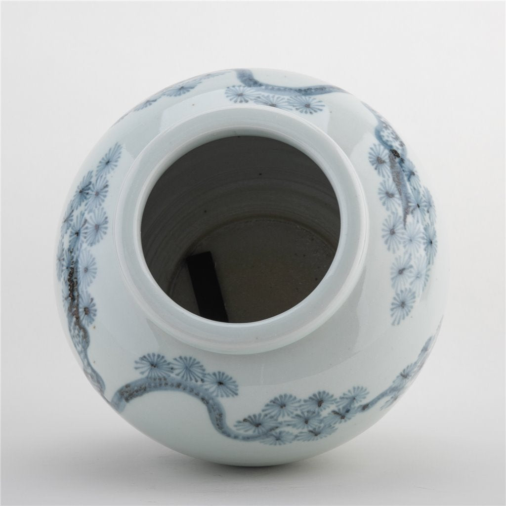 Danny's Fine Porcelain Round Pot Aged Cobalt Blue