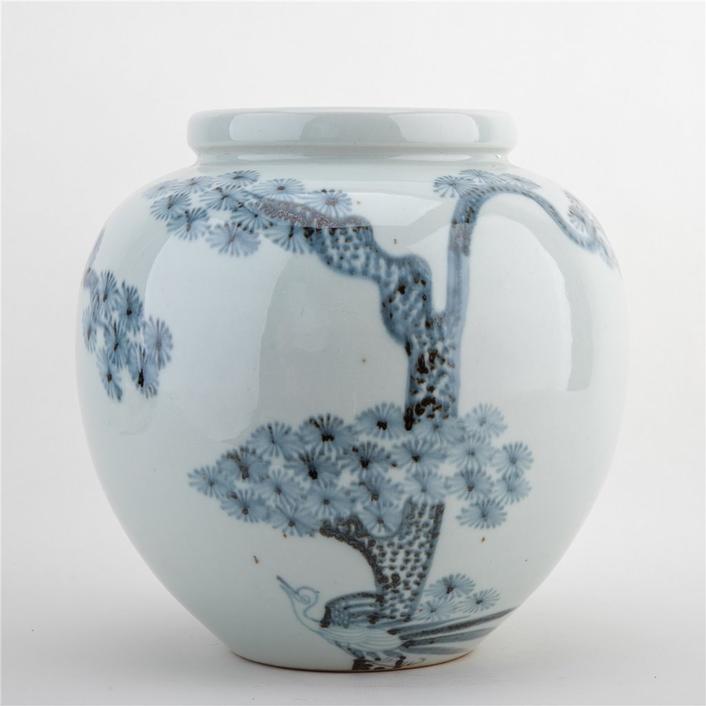 Danny's Fine Porcelain Round Pot Aged Cobalt Blue