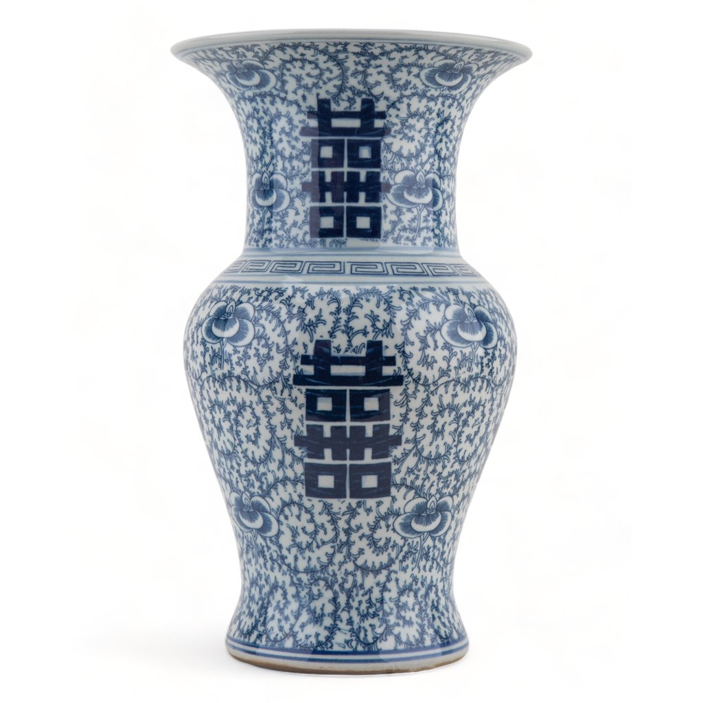 Danny's Fine Porcelain Double Happiness Mantel Flower Vase