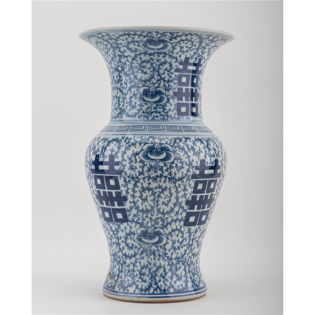 Danny's Fine Porcelain Double Happiness Mantel Flower Vase