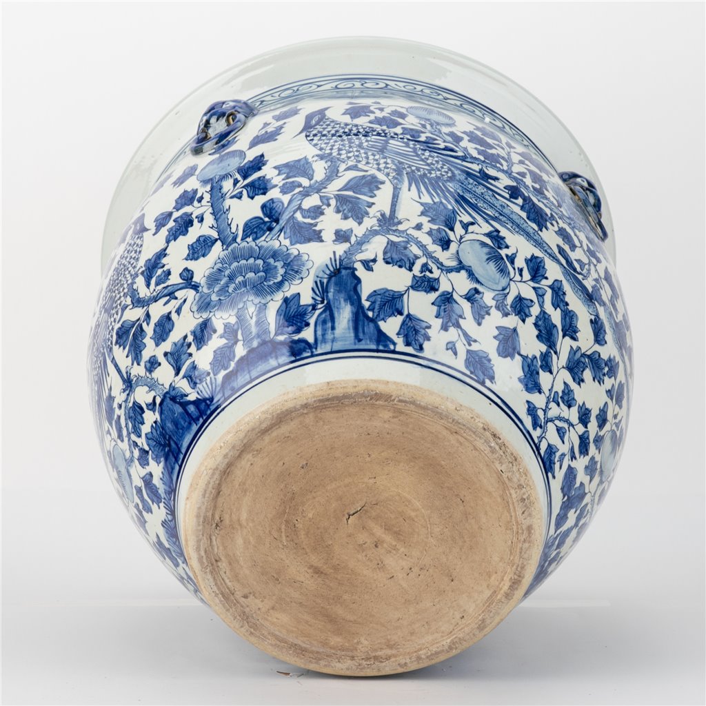 Danny's Fine Porcelain Round Fishbowl Blue & White Bird