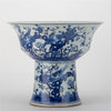Danny's Fine Porcelain Pedestal Stand Round Basin Blue & White Bird