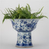 Danny's Fine Porcelain Pedestal Stand Round Basin Blue & White Bird