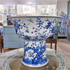 Danny's Fine Porcelain Pedestal Stand Round Basin Blue & White Bird