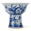Danny's Fine Porcelain Pedestal Stand Round Basin Blue & White Bird