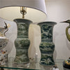 Danny's Fine Porcelain Green Round Vase – Floral & Landscape Motif