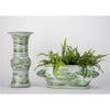 Danny's Fine Porcelain Green Round Vase – Floral & Landscape Motif