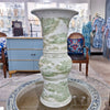 Danny's Fine Porcelain Green Round Vase – Floral & Landscape Motif