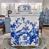 Danny's Fine Porcelain Rectangular Lidded Tea Jar Floral & Bird
