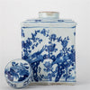 Danny's Fine Porcelain Rectangular Lidded Tea Jar Floral & Bird