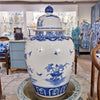 Danny's Fine Porcelain Lidded Large Round Jar Floral & Bird