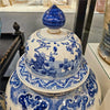 Danny's Fine Porcelain Lidded Large Round Jar Floral & Bird