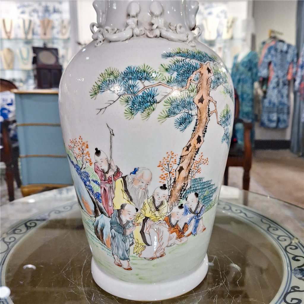 Danny's Fine Porcelain Antiqued Finish Flower Vase - Happy Grandfather