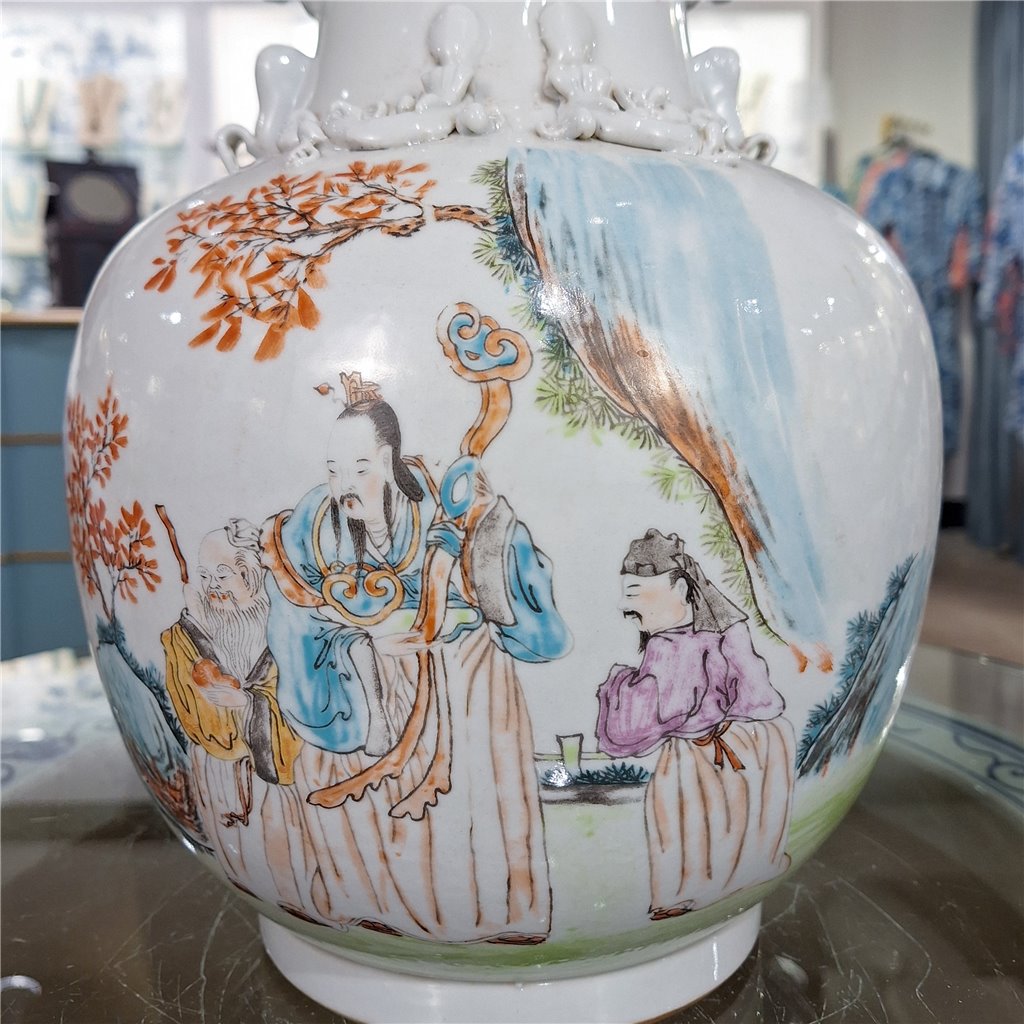 Danny's Fine Porcelain Antiqued Finish Big Belly Vase - Scholar Union