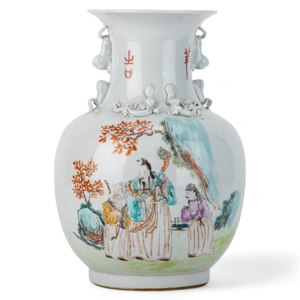 Danny's Fine Porcelain Antiqued Finish Big Belly Vase - Scholar Union