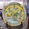 Danny's Fine Porcelain Round Platter Imperial Yellow Green Garden Scene