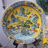 Danny's Fine Porcelain Round Platter Imperial Yellow Green Garden Scene