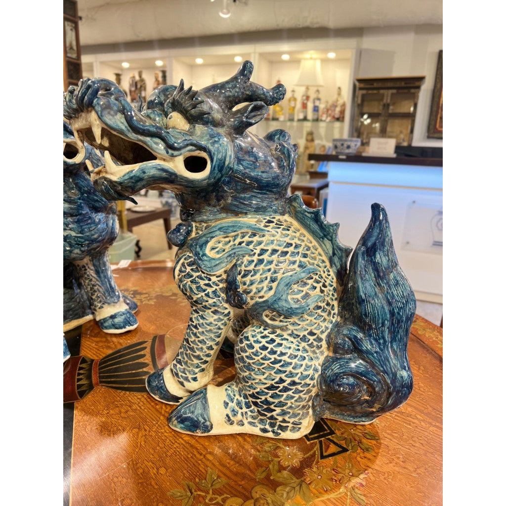 Danny's Fine Porcelain Pair of Lucky Kirin Figurine 14l X 14w X 20h