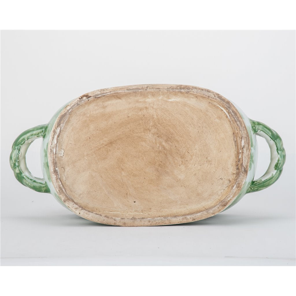 Danny's Fine Porcelain Green Oval Basin – Landscape Motif