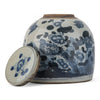Danny's Fine Porcelain Blue & White Lidded Jar Antique Finish with Hand-Painted Birdsht