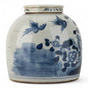 Danny's Fine Porcelain Blue & White Lidded Jar Antique Finish with Hand-Painted Birdsht