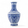 Danny's Fine Porcelain Hexagonal Vase with Intricate Blue & White Filigree Pattern. Elegant