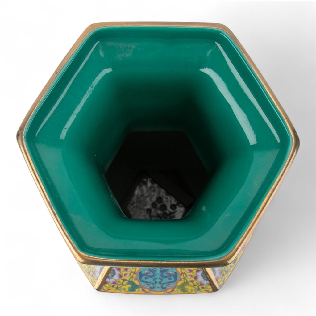 Danny's Fine Porcelain Hexagonal Vase – Landscape Motif