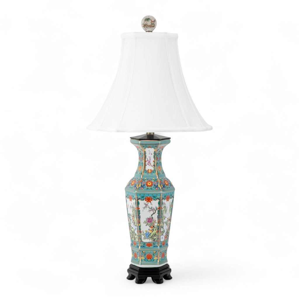 Danny's Fine Porcelain Porcelain Lamp – Bird & Floral & Landscape Motif