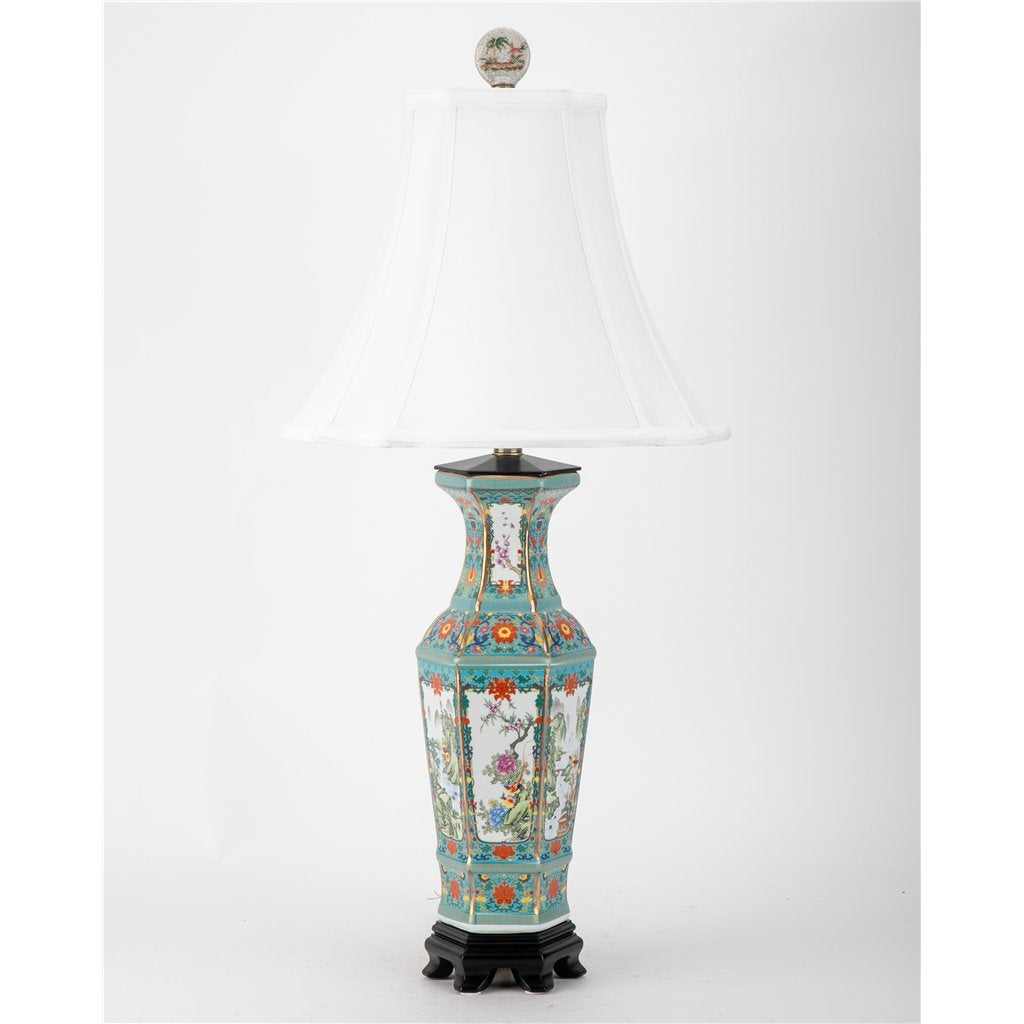 Danny's Fine Porcelain Porcelain Lamp – Bird & Floral & Landscape Motif