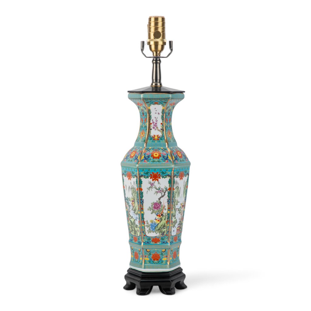 Danny's Fine Porcelain Porcelain Lamp – Bird & Floral & Landscape Motif
