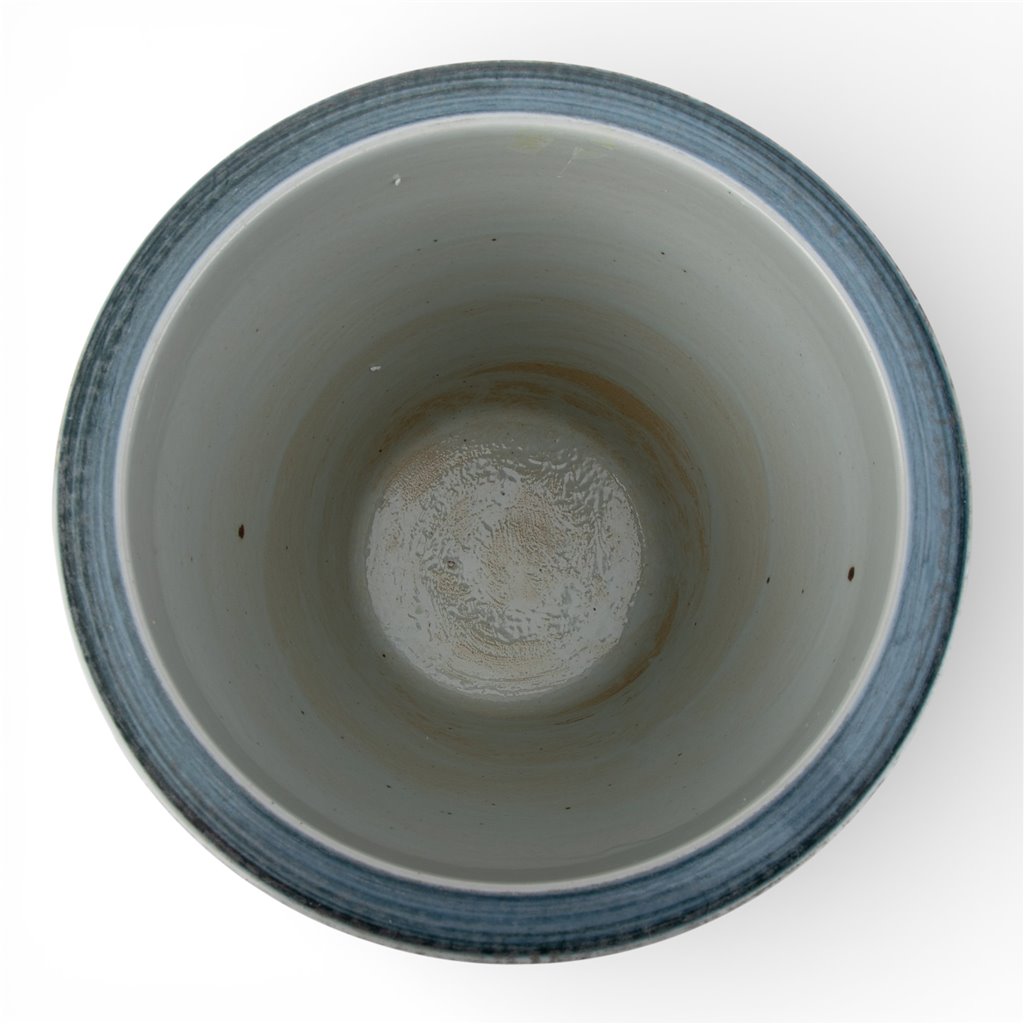 Danny's Fine Porcelain Antique Finish Pot-Blue Flower and Leaf