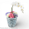 Danny's Fine Porcelain Antique Finish Pot-Blue Flower and Leaf