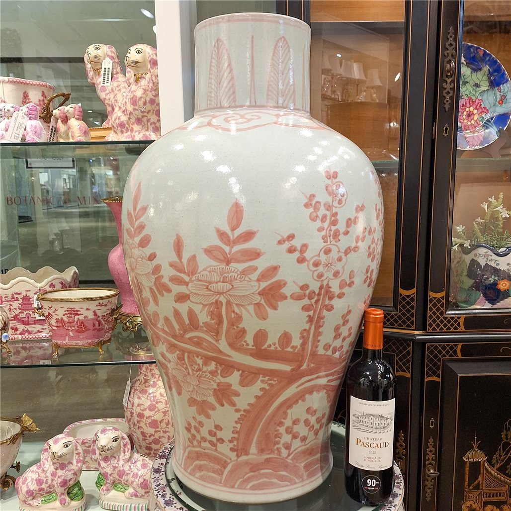 Danny's Fine Porcelain Coral Red Floral Porcelain Vase Add Refined Elegance To Your DéCor with