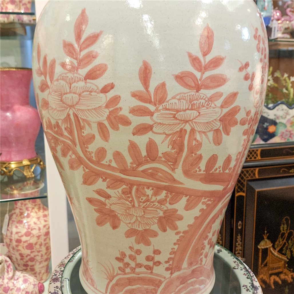 Danny's Fine Porcelain Coral Red Floral Porcelain Vase Add Refined Elegance To Your DéCor with
