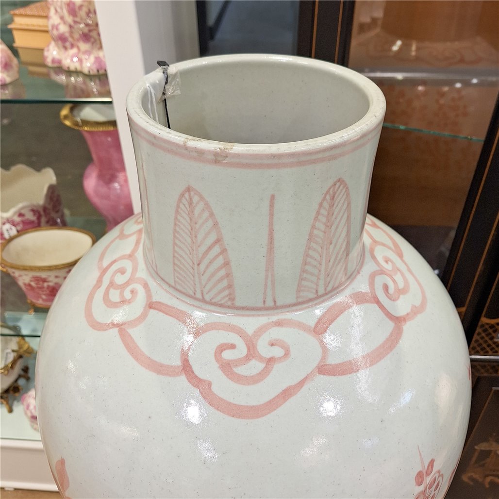 Danny's Fine Porcelain Coral Red Floral Porcelain Vase Add Refined Elegance To Your DéCor with