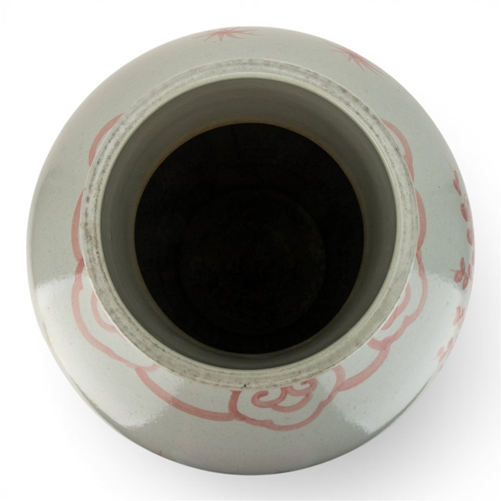 Danny's Fine Porcelain Coral Red Floral Porcelain Vase Add Refined Elegance To Your DéCor with