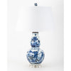 Danny's Fine Porcelain Blue & White Porcelain Double-Gourd Lamp – Bird & Floral Motif